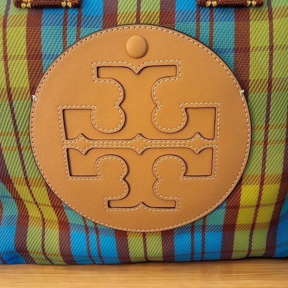 Tory Burch Ella Plaid Market Tote – NWT - Picture 9 of 14